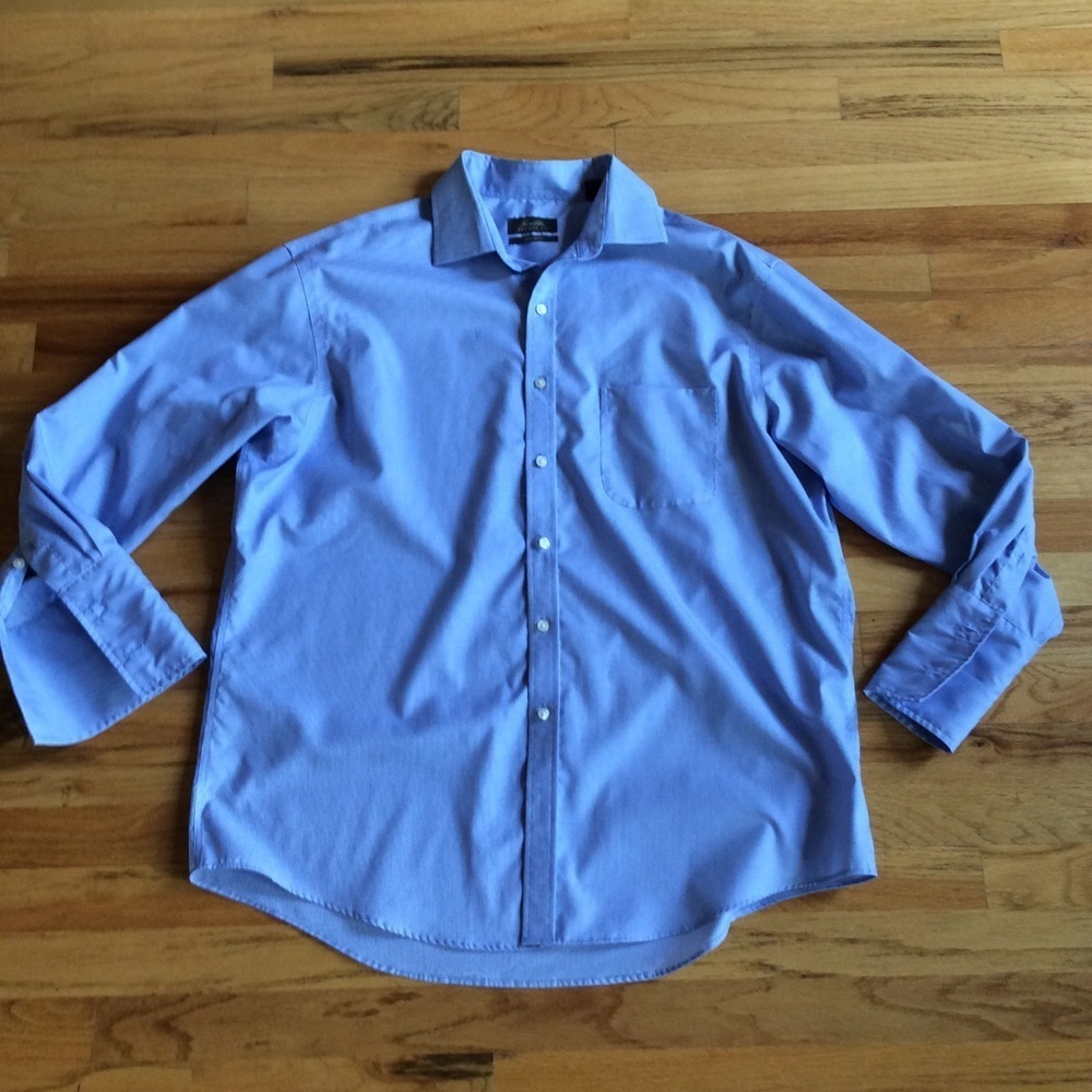 TASSO ELBA non-Iron Button Down Shirt Blue XL